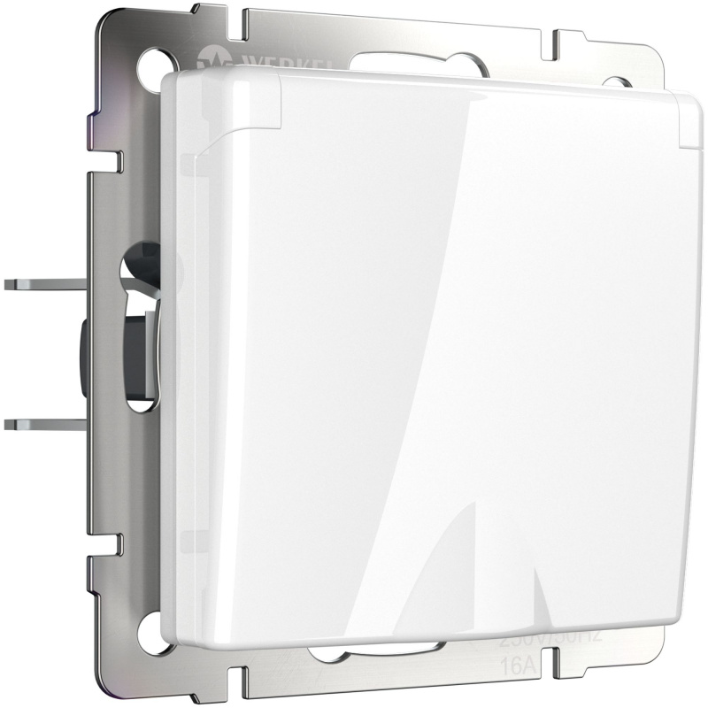 WL01-SKGSC-01-IP44 / Розетка влагозащ. с зазем. с защит. крышкой и шторками (белая)
